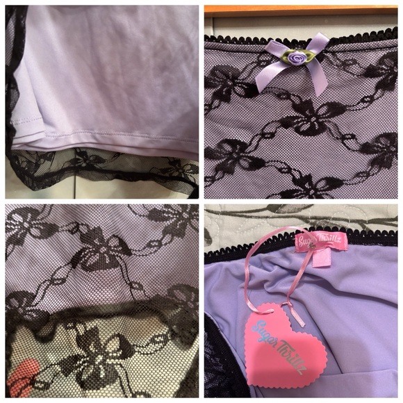 Sugar Thrillz Royal Portrait Lace Mini Skirt - Picture 3 of 3